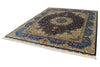 8x10 Navy and Blue Turkish Silk Rug