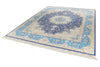 8x10 Navy and Blue Turkish Silk Rug