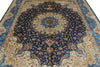 8x10 Navy and Blue Turkish Silk Rug