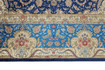 8x10 Navy and Blue Turkish Silk Rug