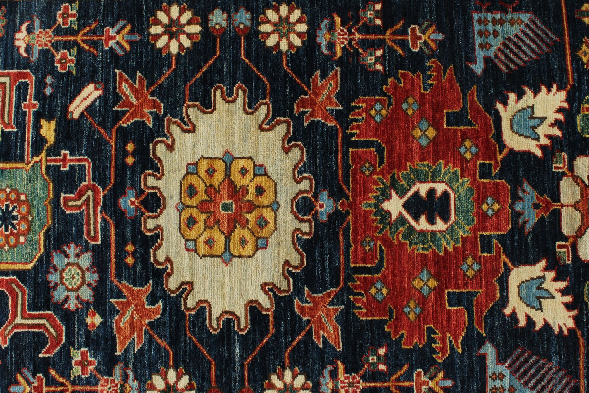 3x9 Navy and Multicolor Anatolian Traditional Runner