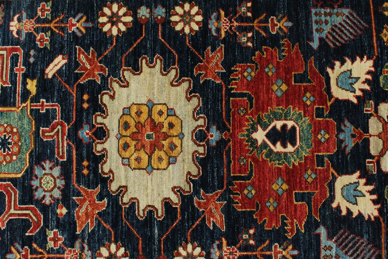 3x9 Navy and Multicolor Anatolian Traditional Runner
