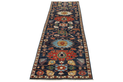 3x9 Navy and Multicolor Anatolian Traditional Runner
