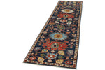 3x9 Navy and Multicolor Anatolian Traditional Runner