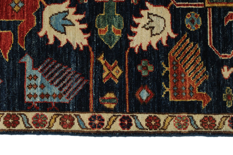 3x9 Navy and Multicolor Anatolian Traditional Runner