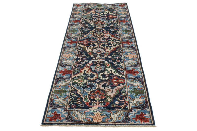 3x8 Navy and Blue Anatolian Traditional Runner