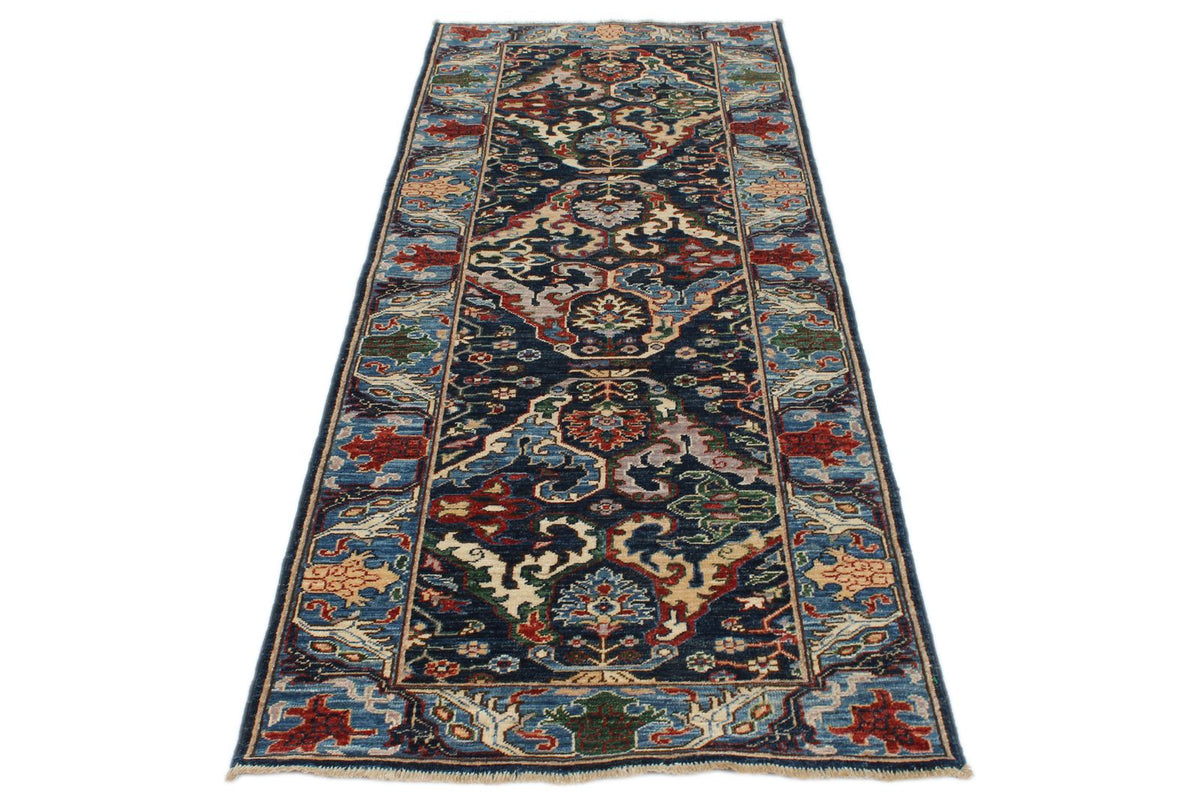 3x8 Navy and Blue Anatolian Traditional Runner