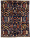 8x10 Navy and Multicolor Anatolian Traditional Rug