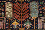 8x10 Navy and Multicolor Anatolian Traditional Rug