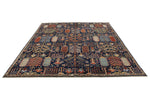 8x10 Navy and Multicolor Anatolian Traditional Rug