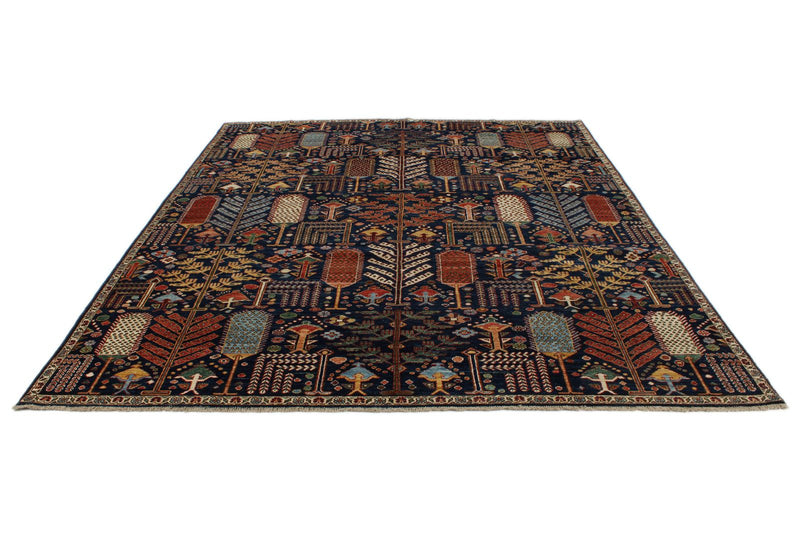 8x10 Navy and Multicolor Anatolian Traditional Rug