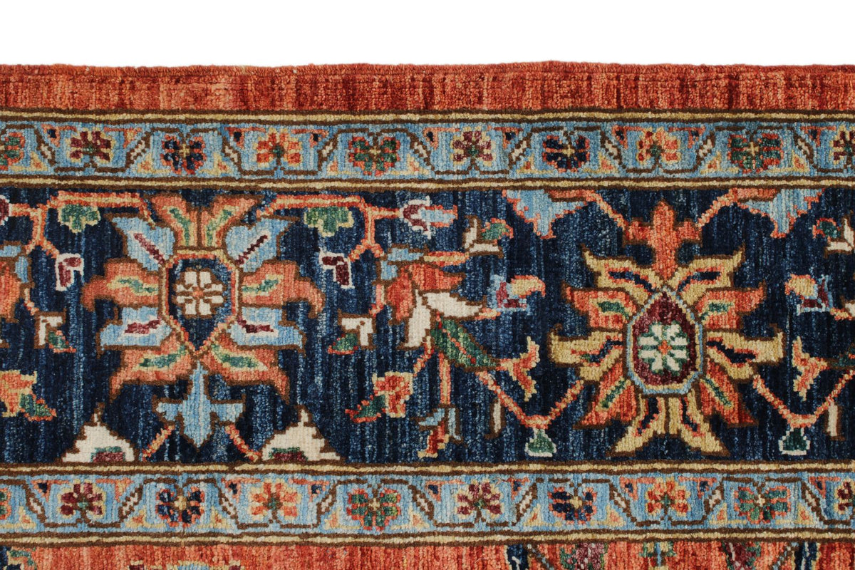 8x10 Rust and Navy Anatolian Traditional Rug
