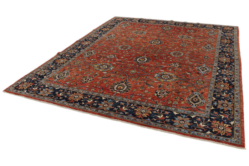 8x10 Rust and Navy Anatolian Traditional Rug