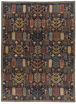 10x14 Navy and Multicolor Anatolian Traditional Rug