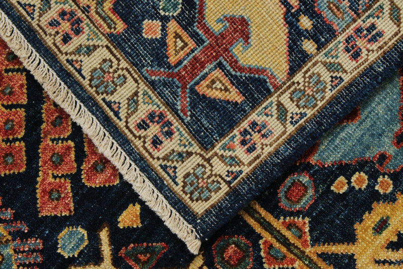 10x14 Navy and Multicolor Anatolian Traditional Rug