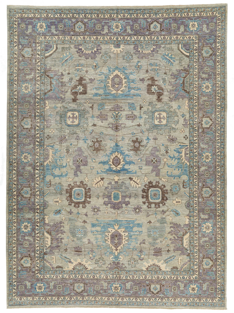 10x14 Gray and Light Blue Anatolian Traditional Rug