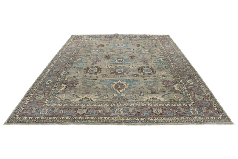 10x14 Gray and Light Blue Anatolian Traditional Rug