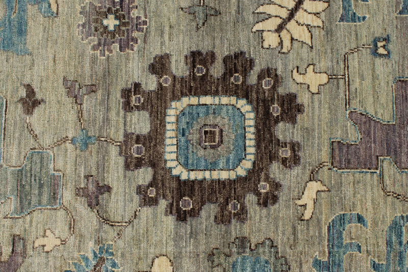 10x14 Gray and Light Blue Anatolian Traditional Rug