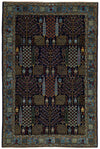 6x9 Navy and Blue Traditional Rug