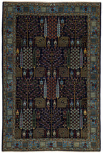 6x9 Navy and Blue Traditional Rug