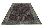 6x9 Navy and Blue Traditional Rug