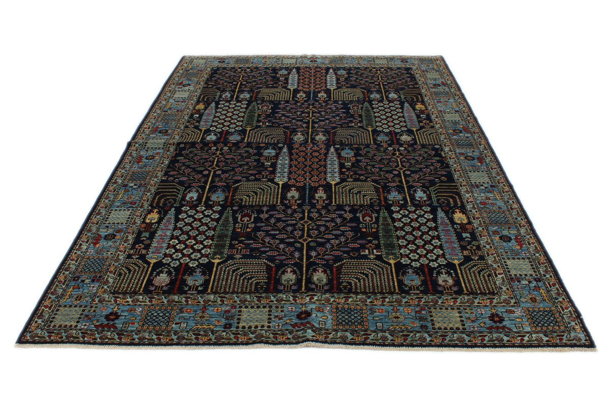 6x9 Navy and Blue Traditional Rug