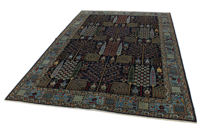 6x9 Navy and Blue Traditional Rug