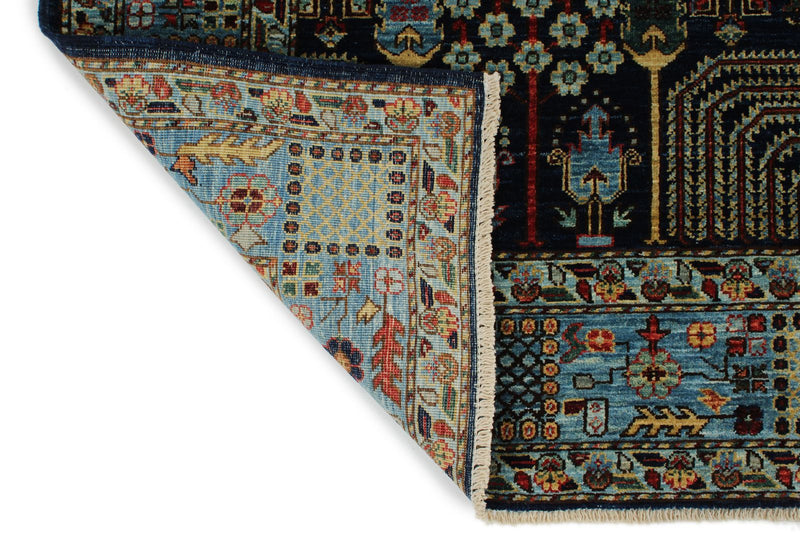 6x9 Navy and Blue Traditional Rug