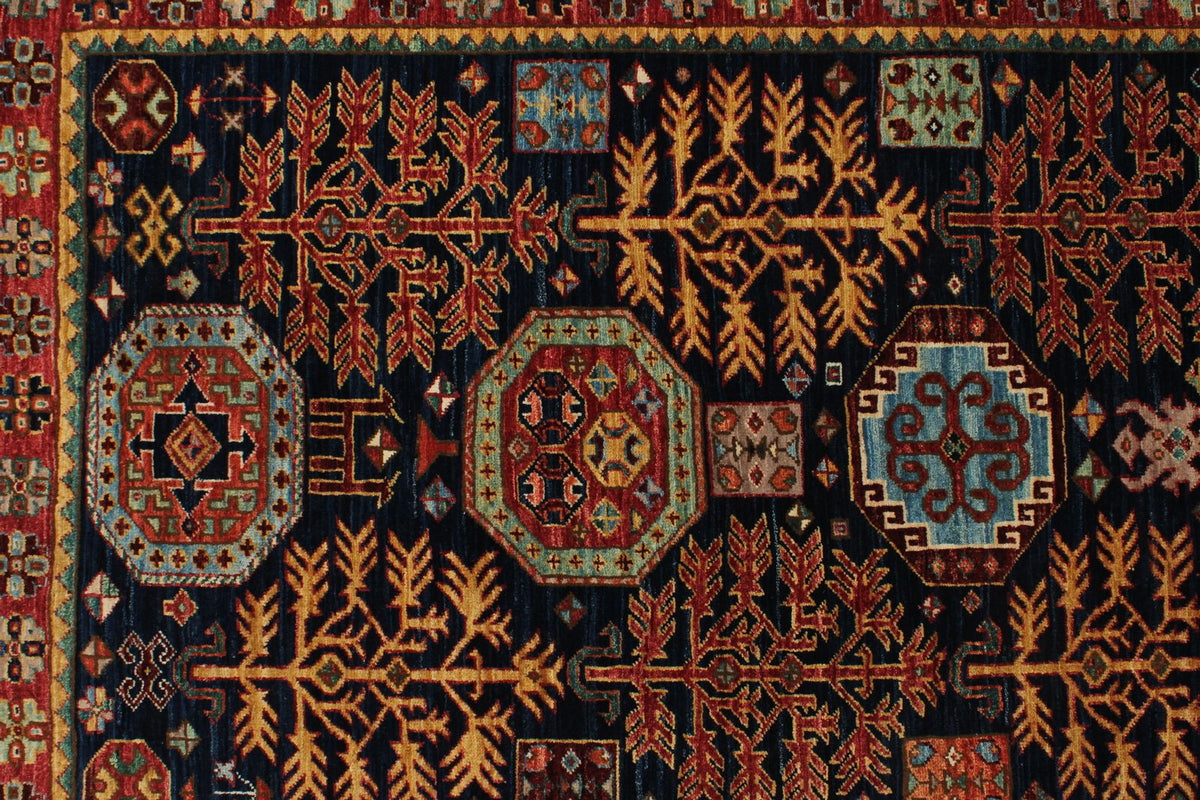 3x12 Navy and Multicolor Traditional Runner