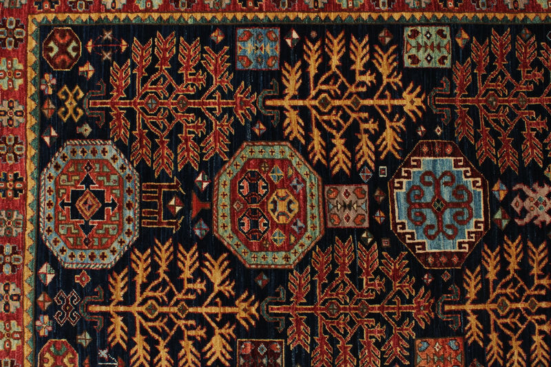 3x12 Navy and Multicolor Traditional Runner