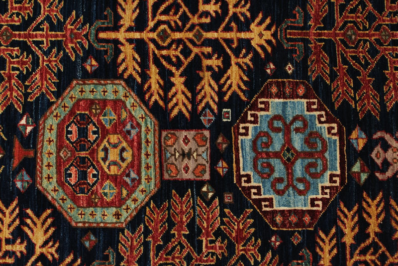3x12 Navy and Multicolor Traditional Runner