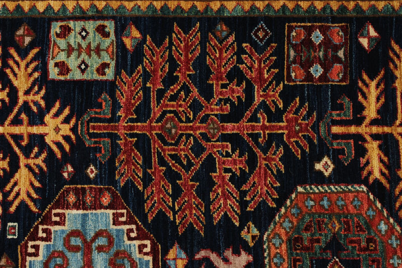 3x12 Navy and Multicolor Traditional Runner