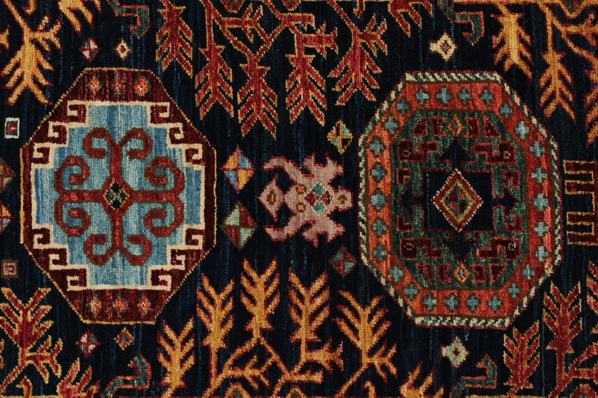 3x12 Navy and Multicolor Traditional Runner