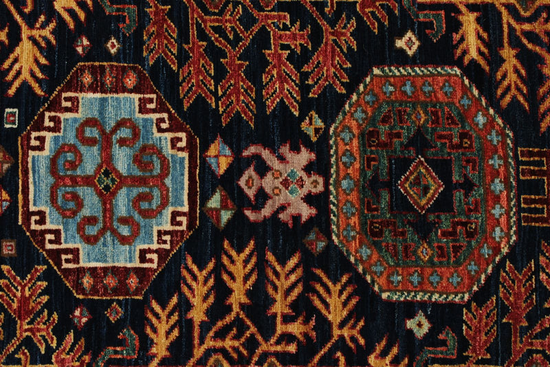 3x12 Navy and Multicolor Traditional Runner