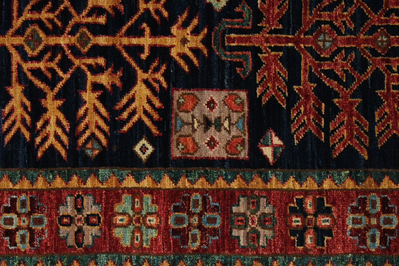 3x12 Navy and Multicolor Traditional Runner