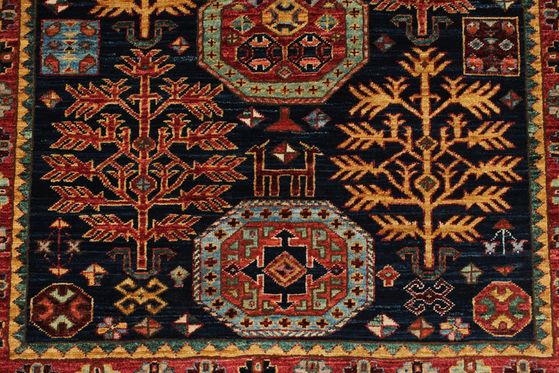 3x12 Navy and Multicolor Traditional Runner