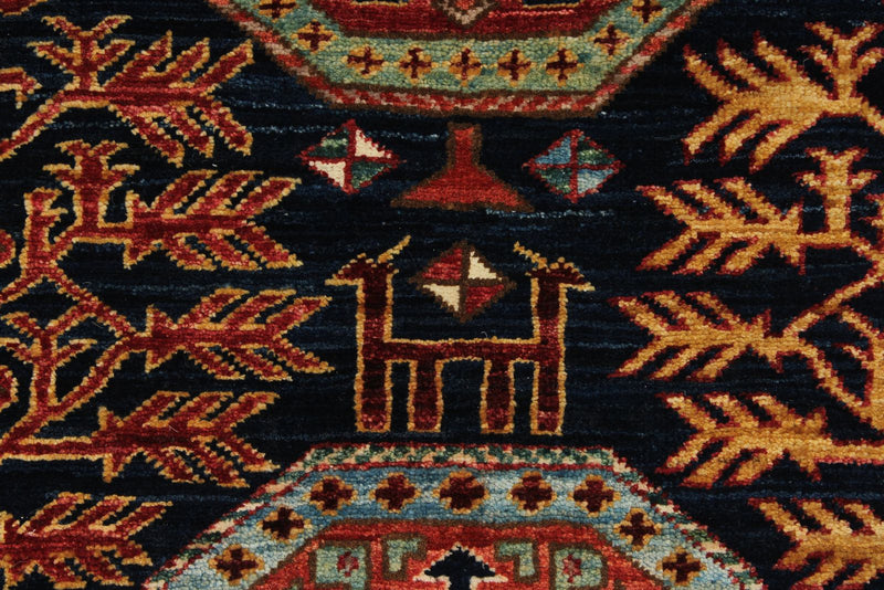 3x12 Navy and Multicolor Traditional Runner