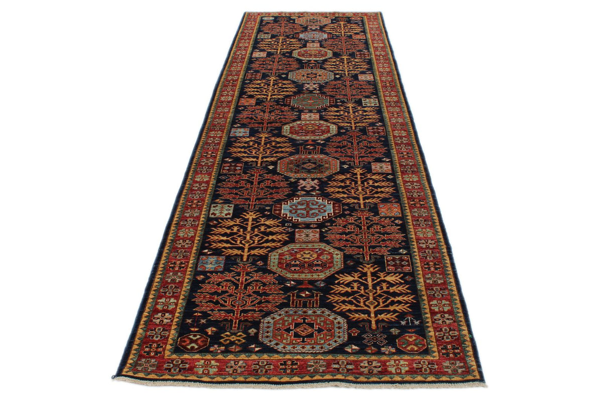 3x12 Navy and Multicolor Traditional Runner