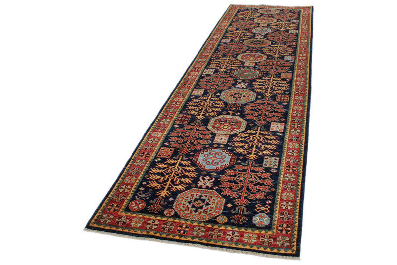 3x12 Navy and Multicolor Traditional Runner