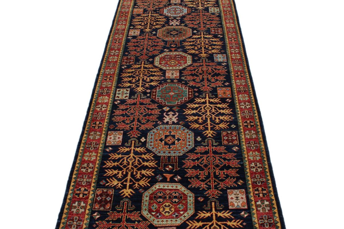 3x12 Navy and Multicolor Traditional Runner