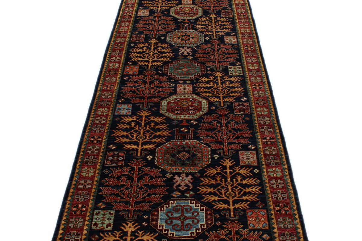 3x12 Navy and Multicolor Traditional Runner