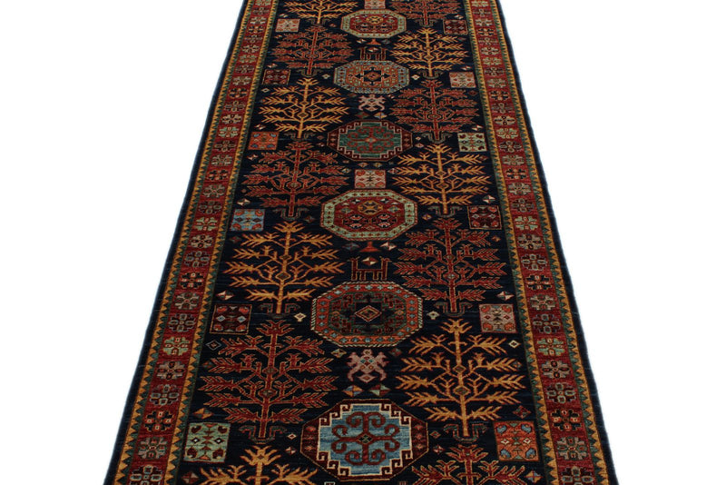 3x12 Navy and Multicolor Traditional Runner