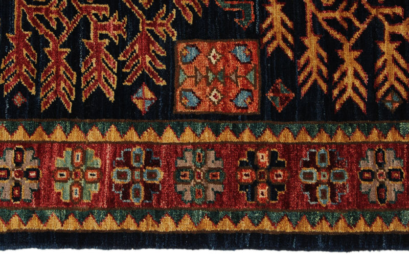 3x12 Navy and Multicolor Traditional Runner