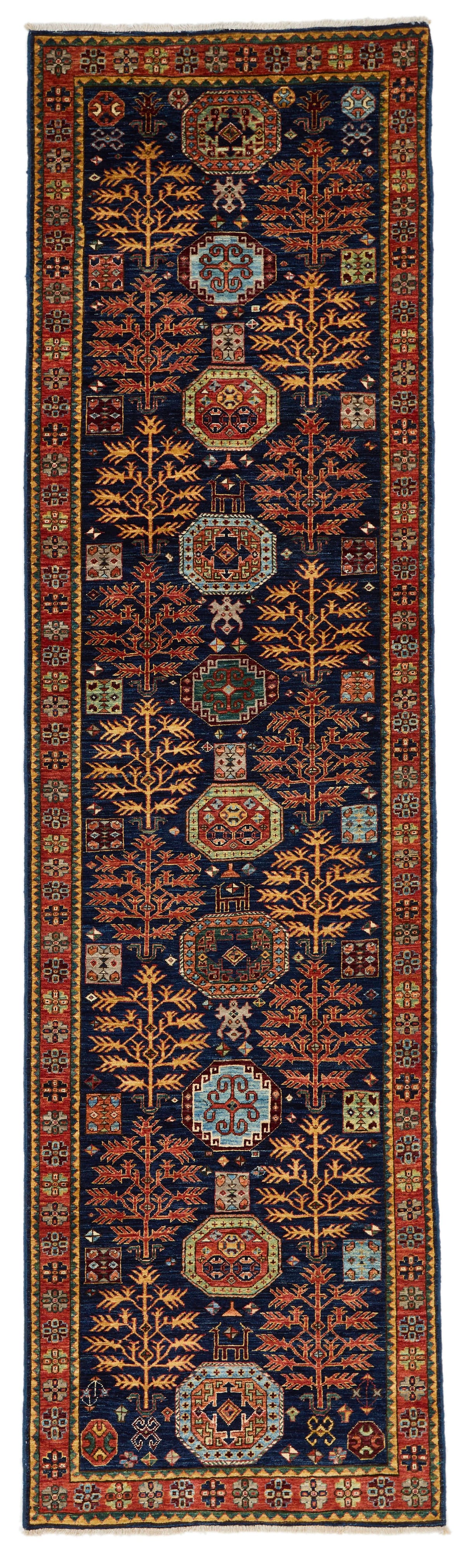 3x11 Navy and Multicolor Traditional Runner
