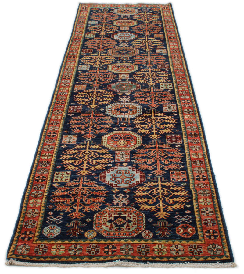 3x11 Navy and Multicolor Traditional Runner