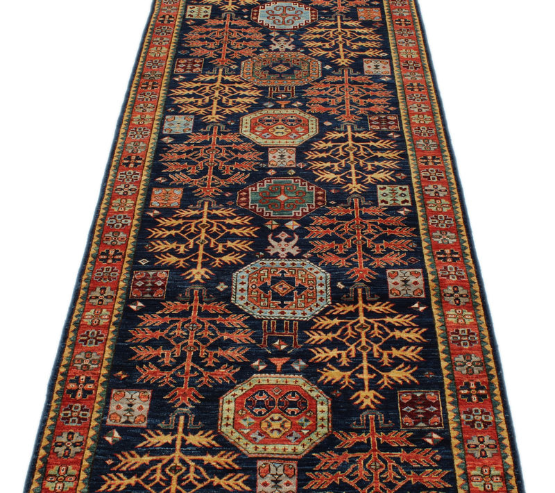 3x11 Navy and Multicolor Traditional Runner