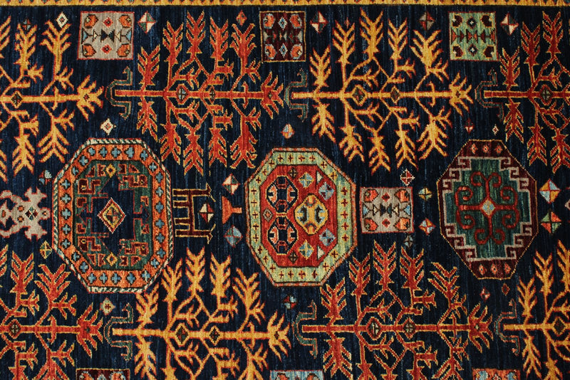 3x11 Navy and Multicolor Traditional Runner