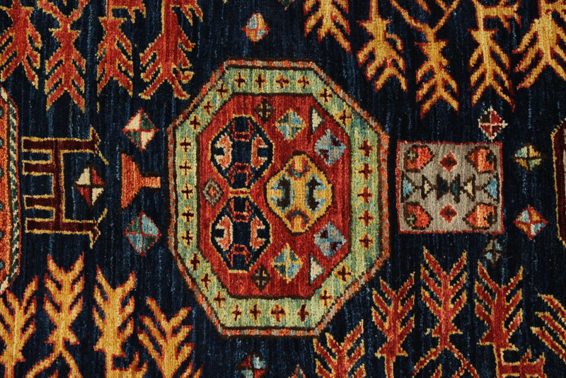 3x11 Navy and Multicolor Traditional Runner