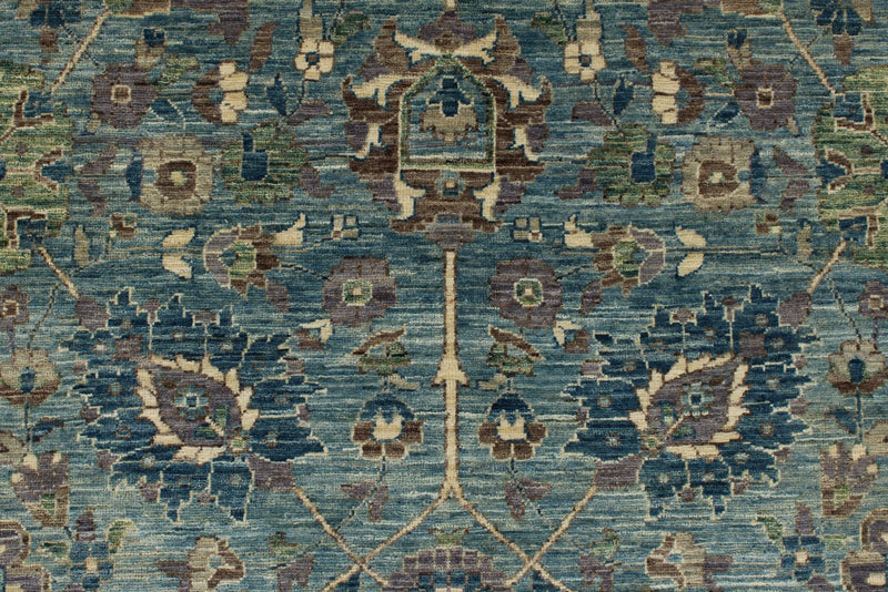 9x12 Light Blue and Light Purple Traditional Rug