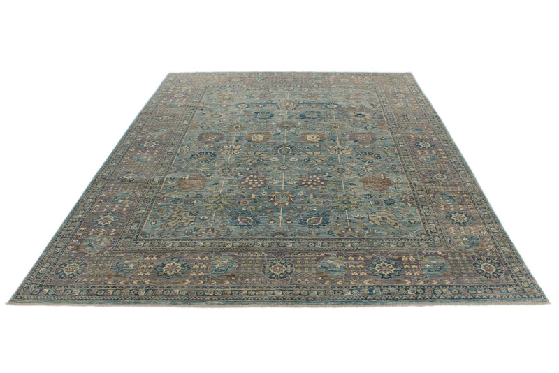 9x12 Light Blue and Light Purple Traditional Rug